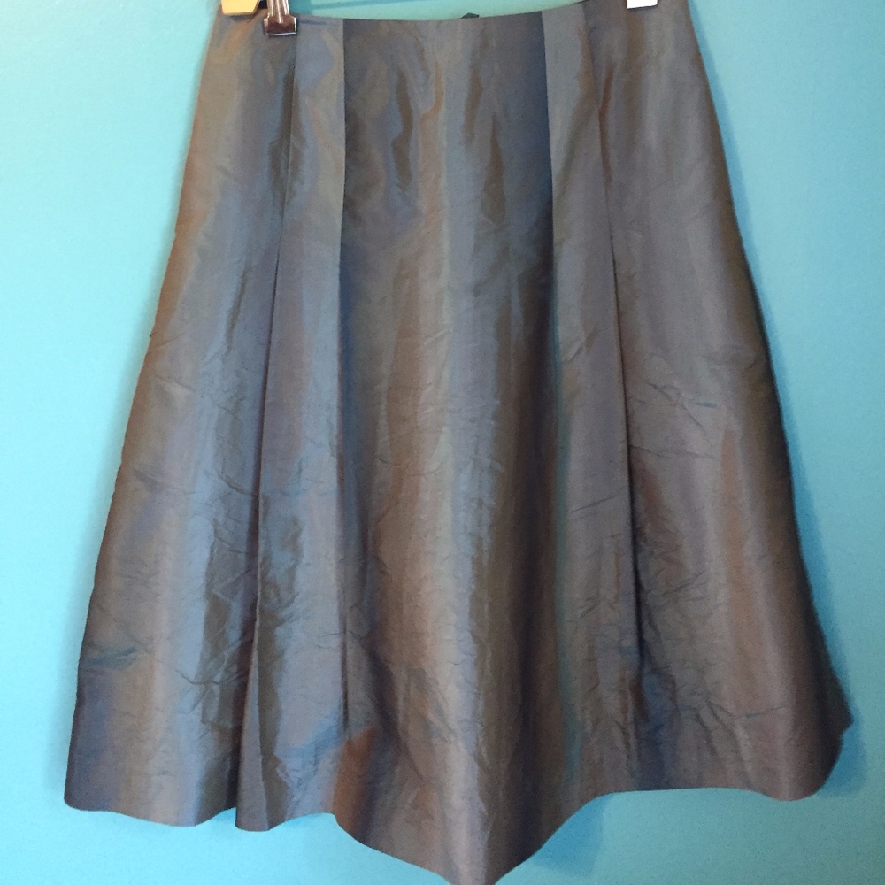 Moire Silk Midi Skirt